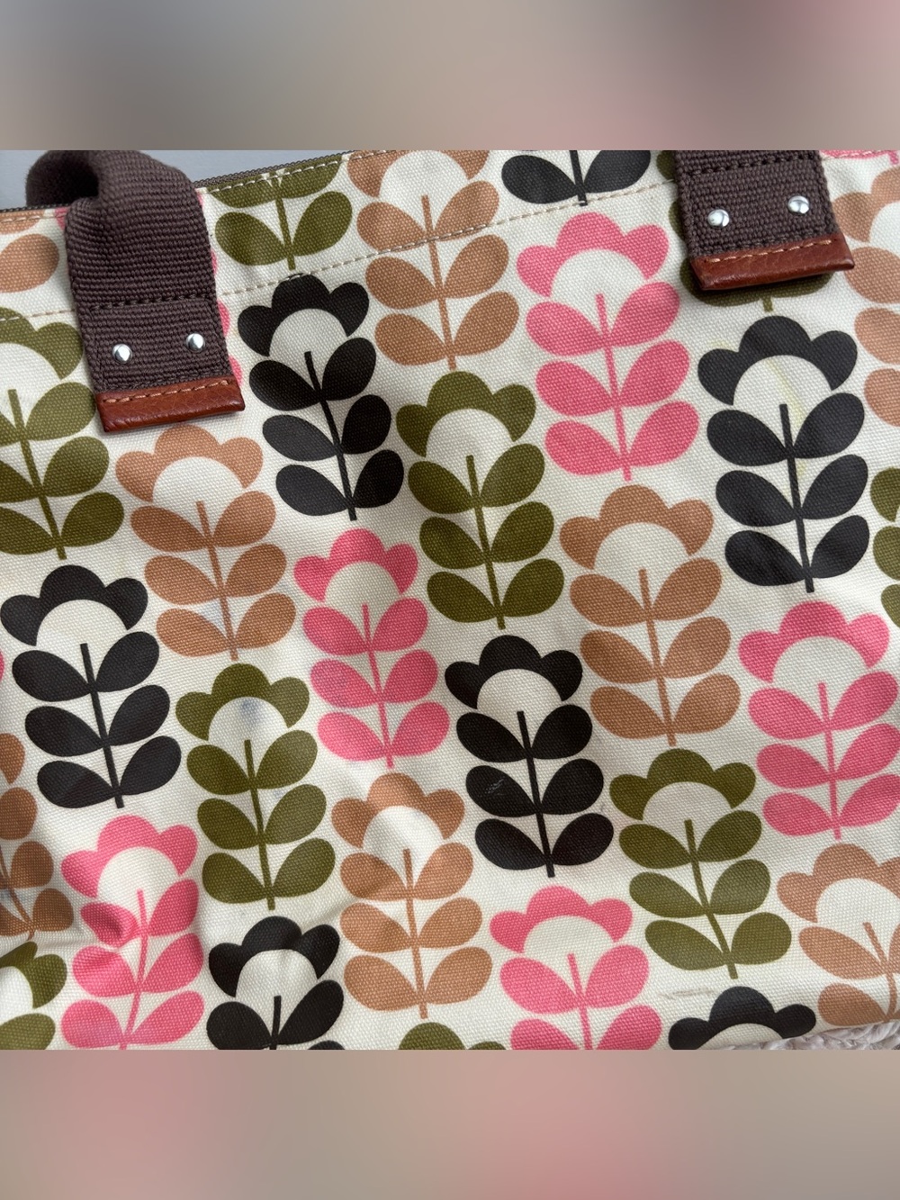 Orla Kiely Multicolor Stem-Print Tote with Matching Waller - Picture 4 of 16